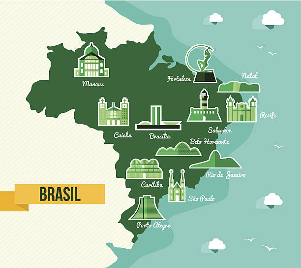 ilustrações, clipart, desenhos animados e ícones de marco brasil silhueta ícone de mapa - brazilian people