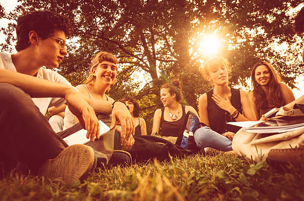Group of friends at the park together