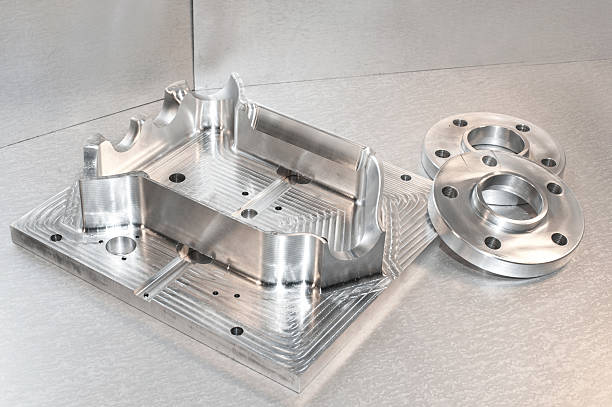 istock Metal mold and steel flanges. Milling industry. CNC technology. 496589671