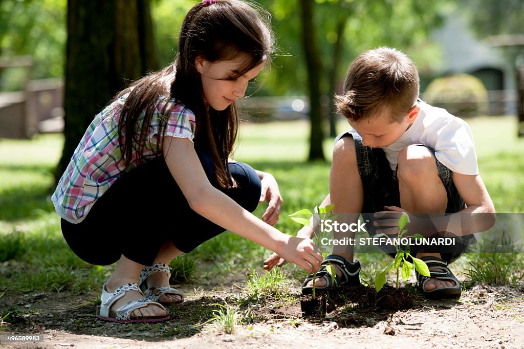 Kinder und Pflanzen - Lizenzfrei Pflanzen Stock-Foto