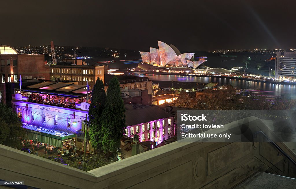 Porto de Sydney e pedras à noite - Royalty-free Ao Ar Livre Foto de stock