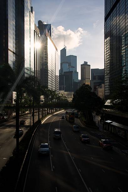 istock Gloucester Road in Hong Kong with backlighting 496598669