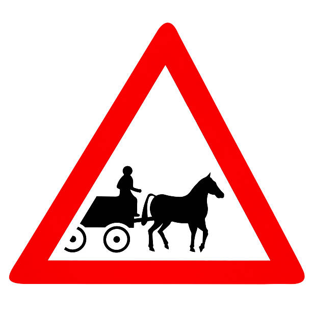 istock Sign warning of horse drawn vehicles ahead. 496599547
