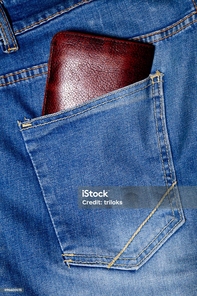 Carteira em um bolso jeans - Foto de stock de Azul royalty-free