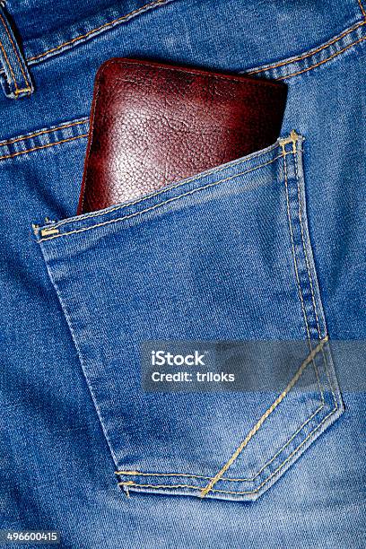 Foto de Carteira Em Um Bolso Jeans e mais fotos de stock de Azul - Azul, Bolso, Calça Comprida