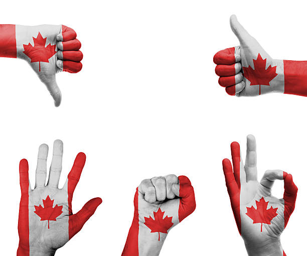 istock Hand set with the flag of Canada 496600577