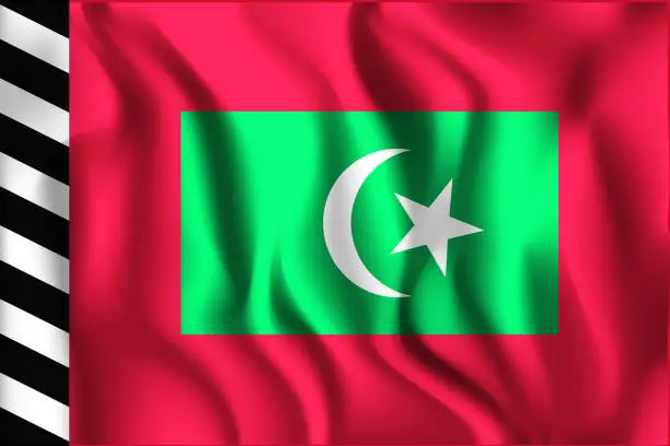 Vector illustration of Maldives Variant Flag. Rectangular Shape Icon