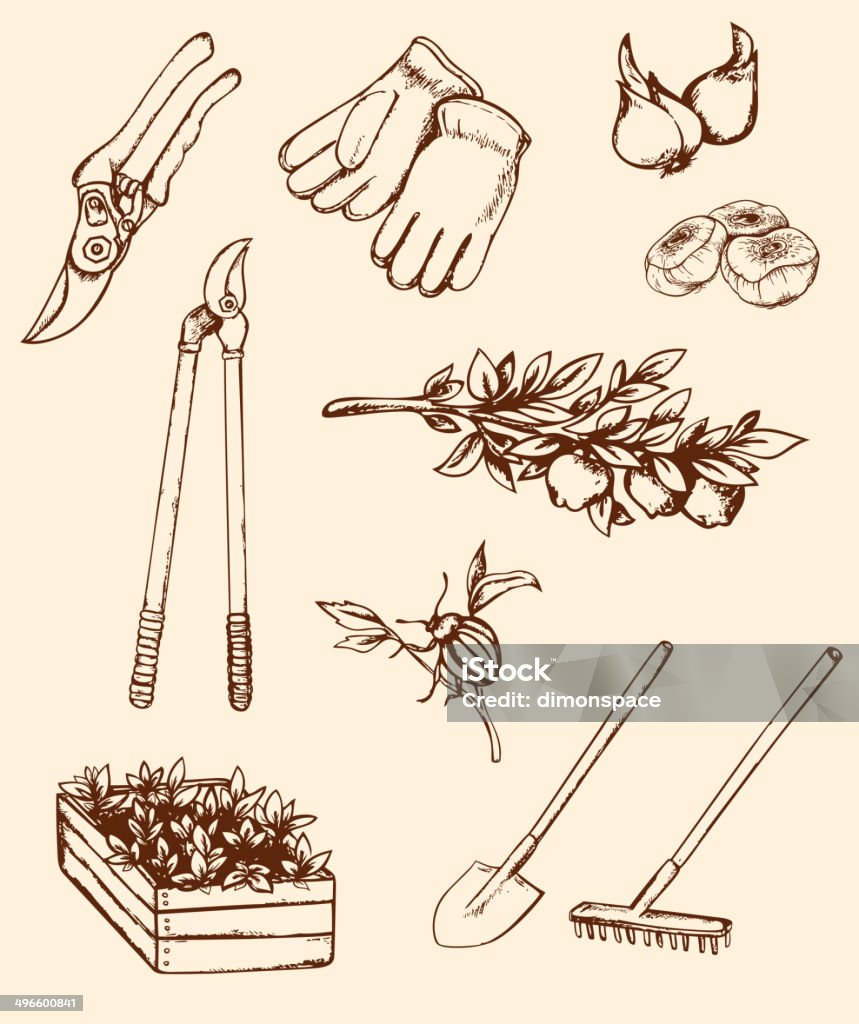 Hand drawn garden " - Lizenzfrei 1940-1949 Vektorgrafik
