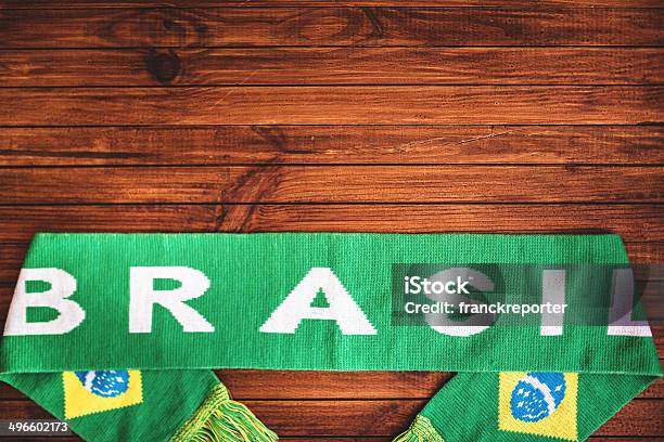 Generic Brazil Scarf On Plank Wood Stock Photo - Download Image Now - Brazil, Brazilian Culture, Brazilian Flag