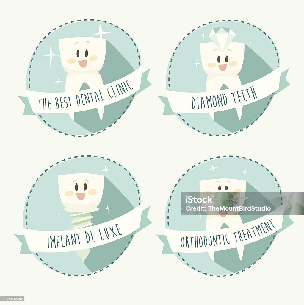 concept of healthy teeth, icon set, vector illustration, flat design Anatomy stock vector