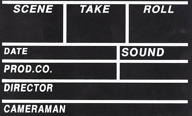 Clapper movie board isolated white background