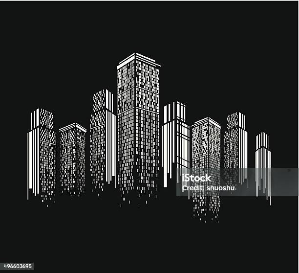 Abstract Black And White Modern Building Pattern Background Stock Illustration - Download Image Now