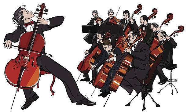 classical orchestra Vector illustration of a classical orchestra chamber orchestra stock illustrations