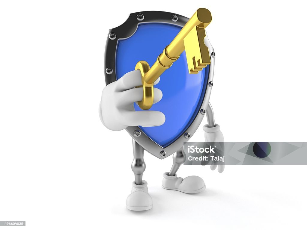 Shield Shield toon isolated on white background Accessibility Stock Photo