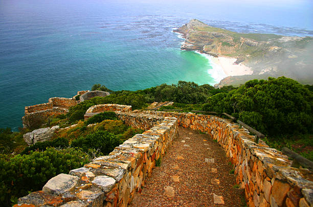 escalera al mar - cape point fotografías e imágenes de stock