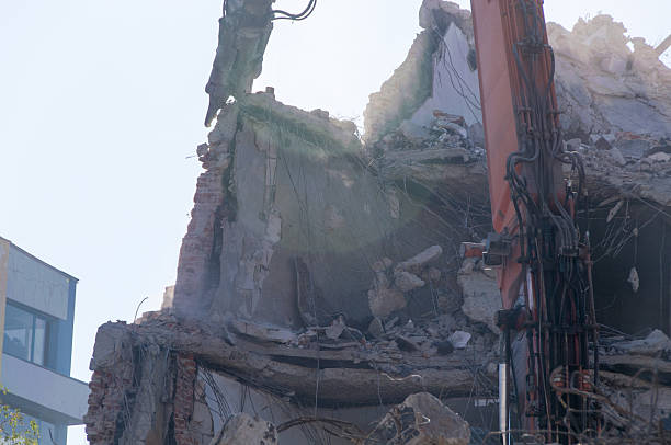 istock Demolition of buildings in urban 496607330
