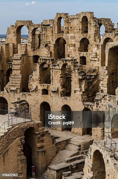 El Jem Amphitheaters Arches Stock Photo - Download Image Now - 2015, Africa, Arch - Architectural Feature