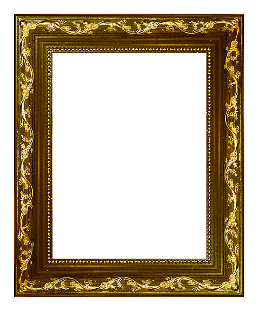 istock gold picture frame. Isolated on white background 496612404