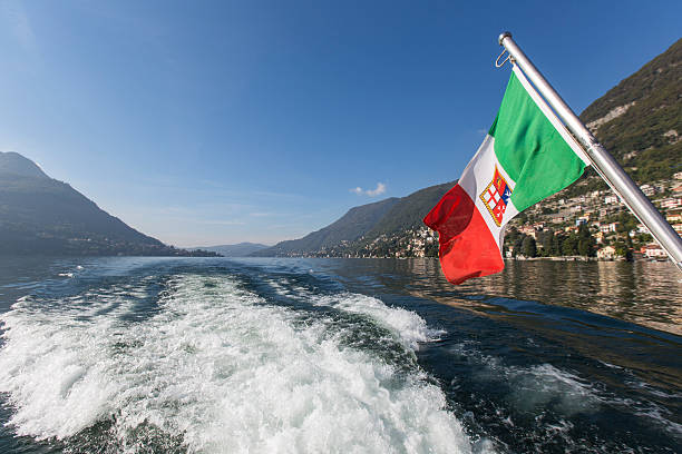 istock Flag of Italy, Como Lake 496613878