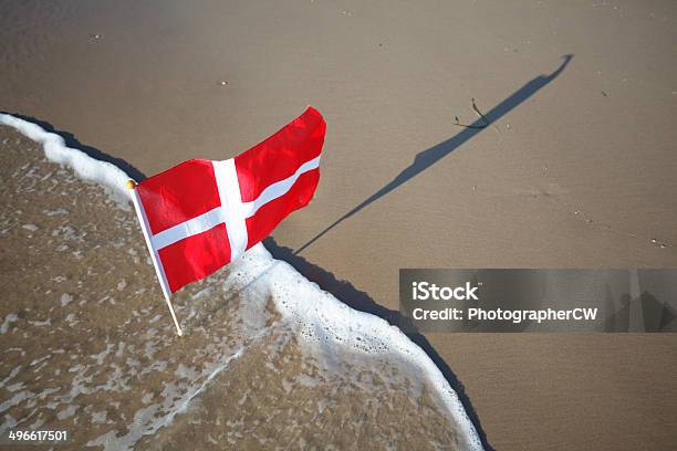 Danish Flag At The West Coast Of Jutland Stock Photo - Download Image Now - Danish Flag, Jutland, Nature