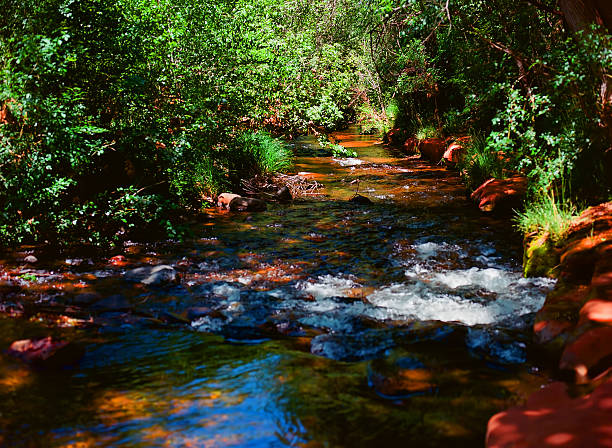 red river and rock formations at sedona arizona
