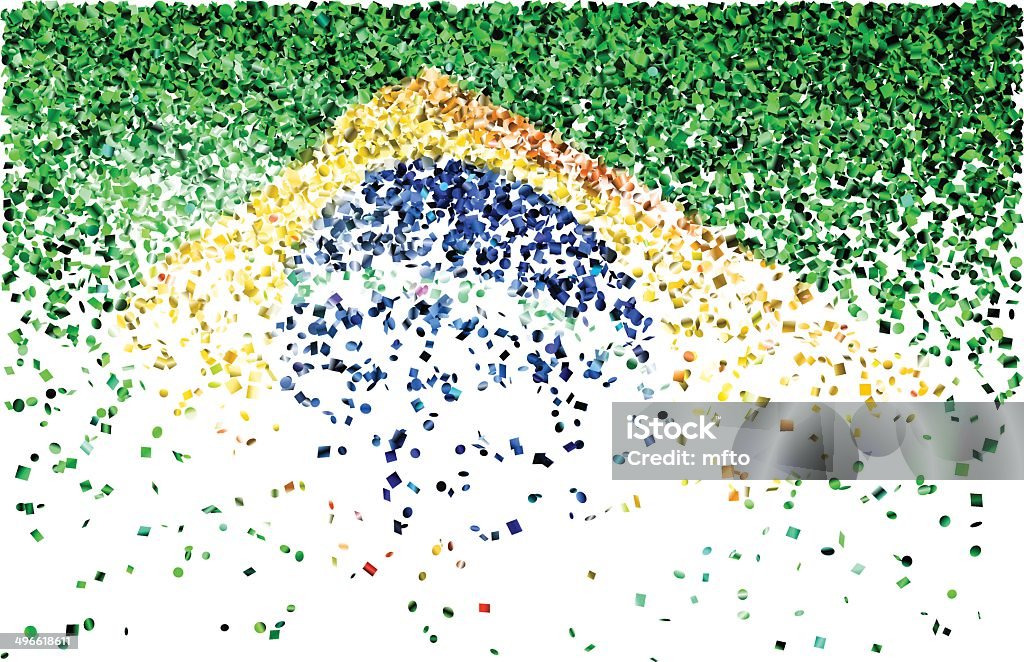 Confetti Brazilian flag formed by falling confetti on white background. Related images: Brazil stock vector