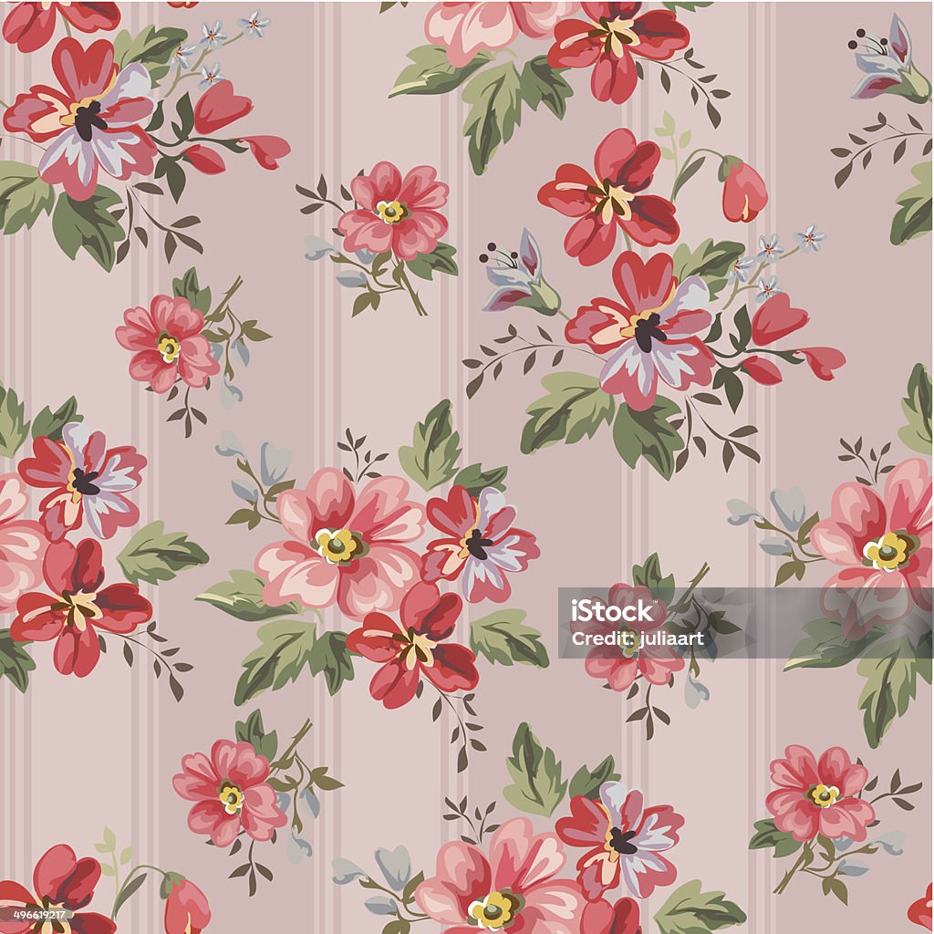 Seamless Vintage Flower Pattern Antique stock vector