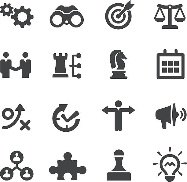 бизнес стратегии иконы-acme series - computer icon symbol bulls eye handshake stock illustrations