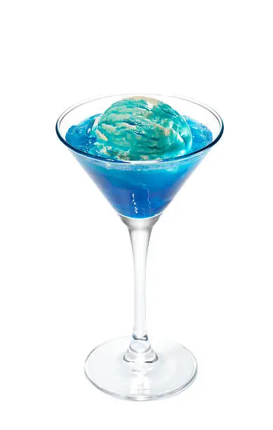 Planet Earth Cocktail with Ice Cream and Blue Curacao