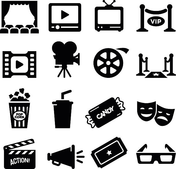 Movie Icons - Black Series Movie, Film and Theatre icon set. Professional vector icons for your print project or Web site. See more in this series.  features stock illustrations