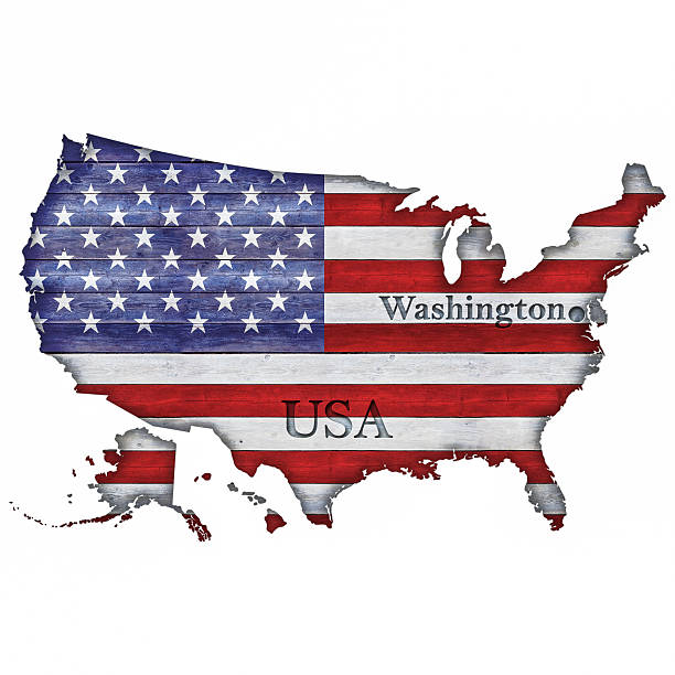 istock USA Map And Flag On Wood 496620611