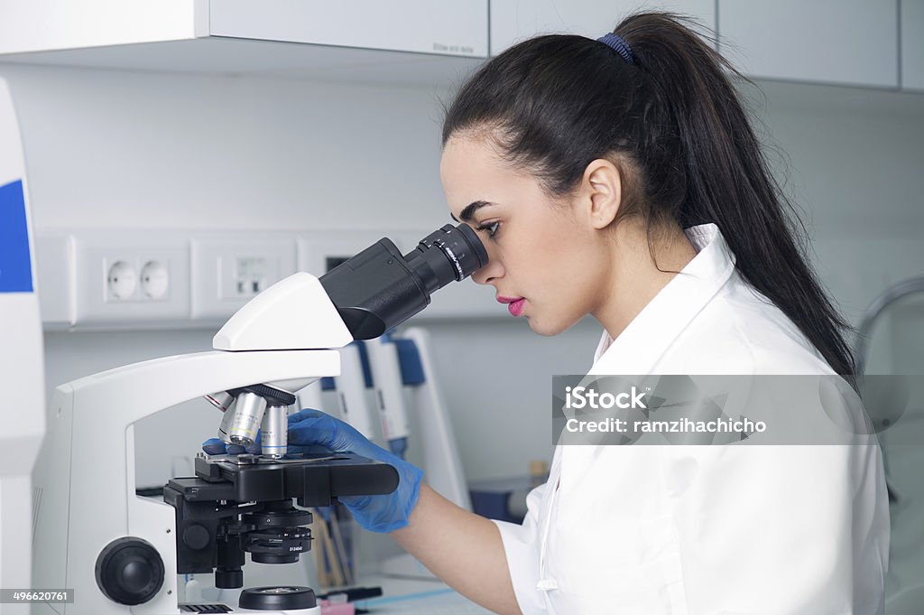 Beautiful Doctor in a laboratory Adult Stock Photo