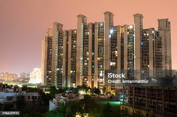 Apartments In Gurgaon Stock Photo - Download Image Now - Built Structure, Construction Industry, Apartment