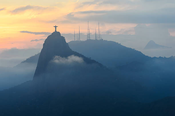 Christ redeemer, Rio de Janeiro, Brazil Sunset at christ redeemer, Rio de Janeiro, Brazil corcovado stock pictures, royalty-free photos & images