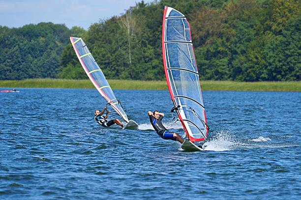 istock Windsurfing on the lake Nieslysz, Poland 496621595
