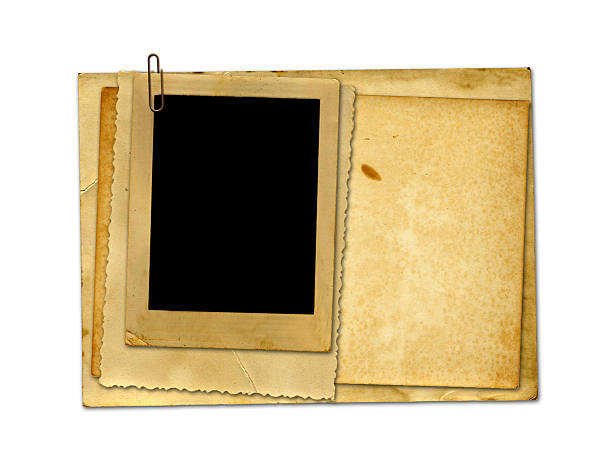istock Old vintage paper with grunge frames for photos 496621619