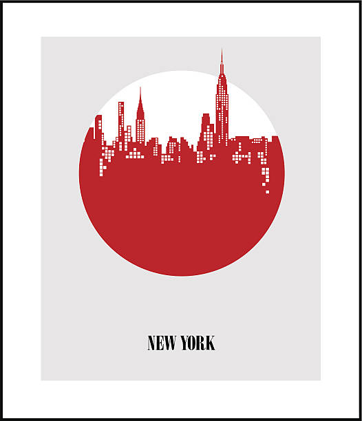 New York City - The Big Apple. Poster New York City - The Big Apple. Poster statue of liberty replica stock illustrations
