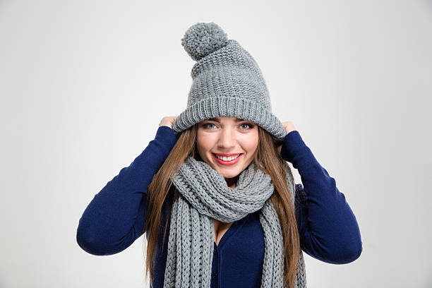 istock Happy woman in warm cloth looking at camera 496626306