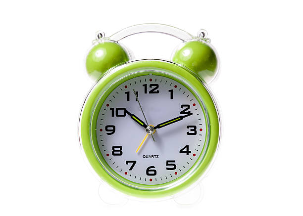 istock Little alarm clock and gift on background 496628396