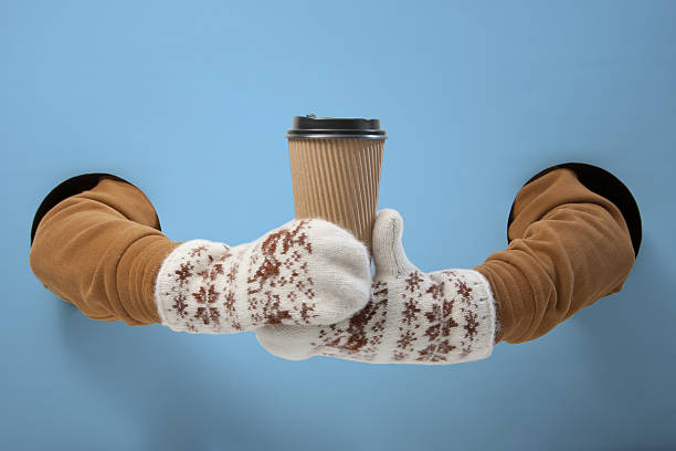 Coffee to go in winter time. Empty for your logo