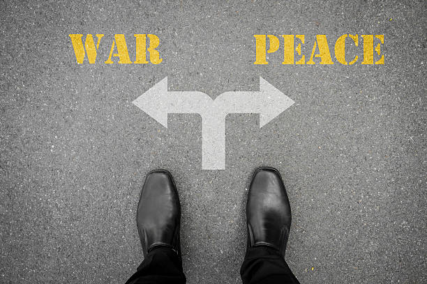 istock Decision to make at the cross road, war or peace 496632392