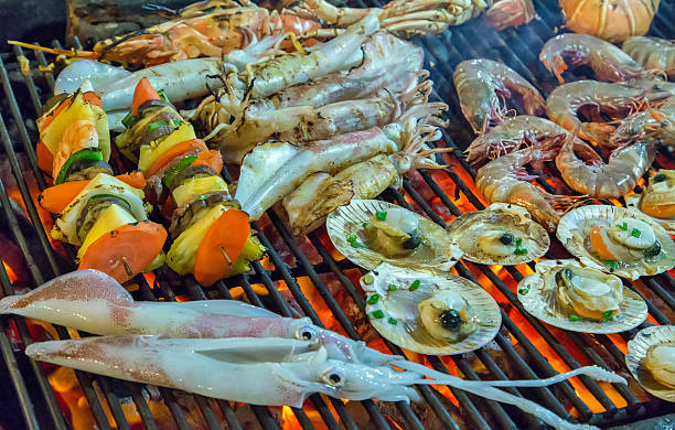 istock Assorted seafood grilled SEA FOOD 496634660