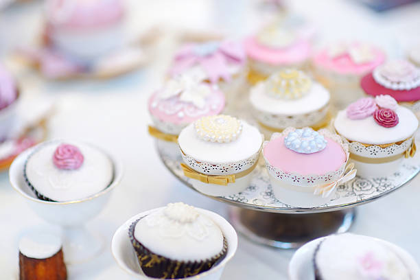 istock Delicious colorful wedding cupcakes 496638482