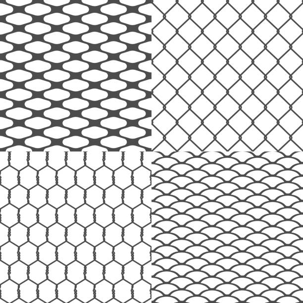 Set of Wires Seamless Backgrounds Vector Set of Wires Seamless Backgrounds Vector illustration wire mesh stock illustrations
