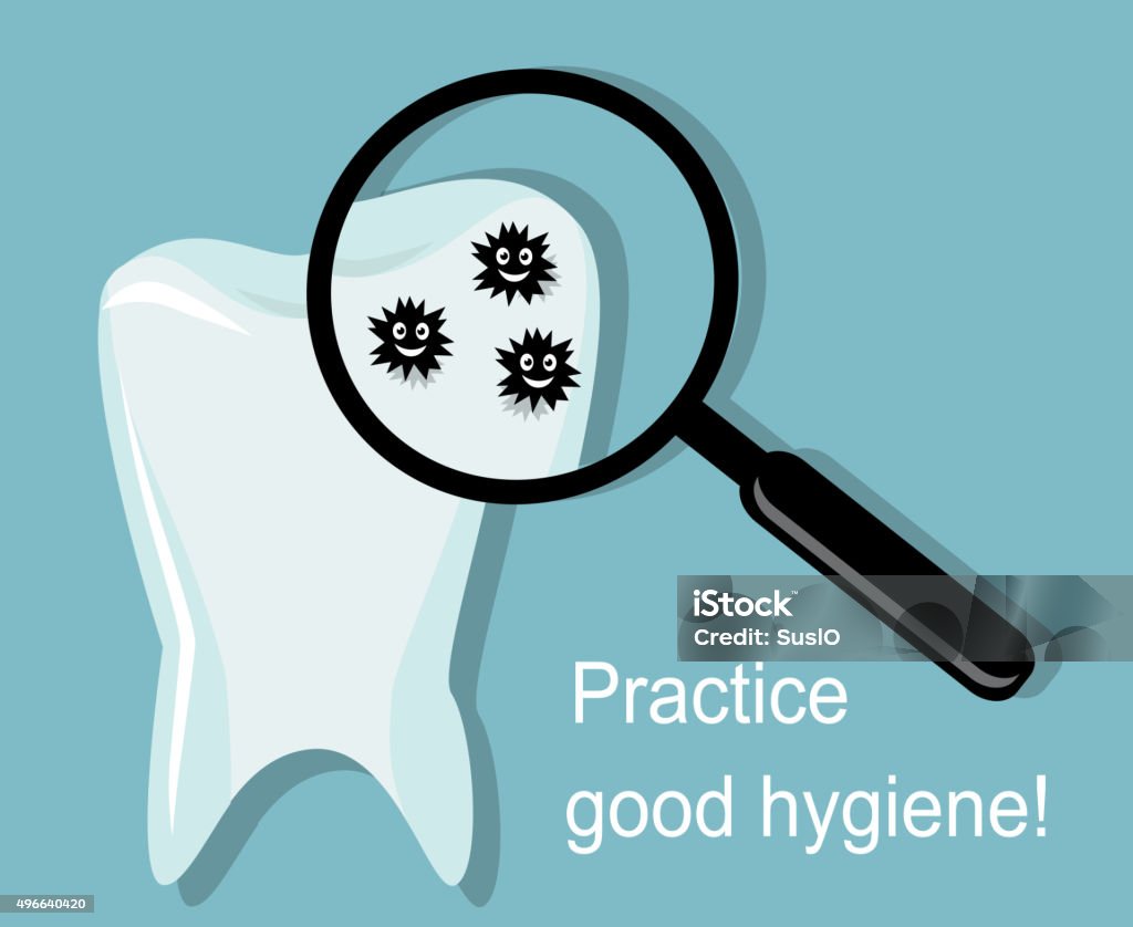 Practice good hygiene white shining teeth. 2015 stock vector