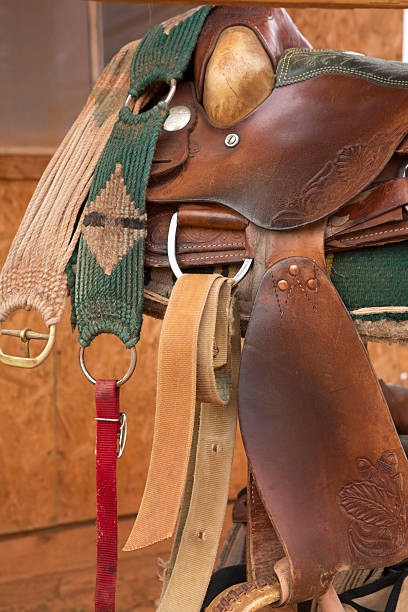 istock Close-up of retro Cow boy Saddle 496641092