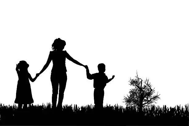 Photo of Vector silhouette of family.