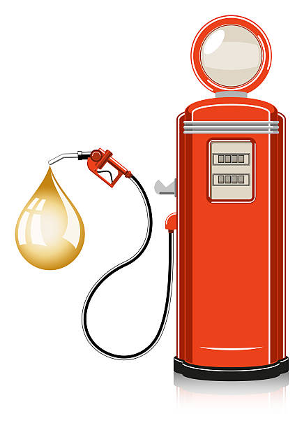 retro pompy gazu - station gasoline old fuel pump stock illustrations