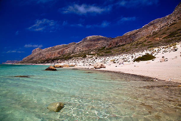 amazing beach with crystal pure water in Balos lagoon, Crete