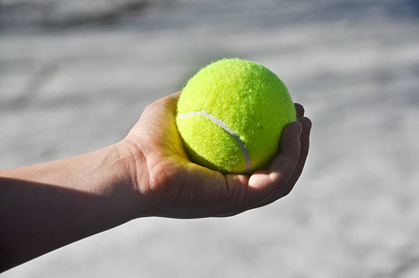 istock Tennis ball in his hand. 496646149